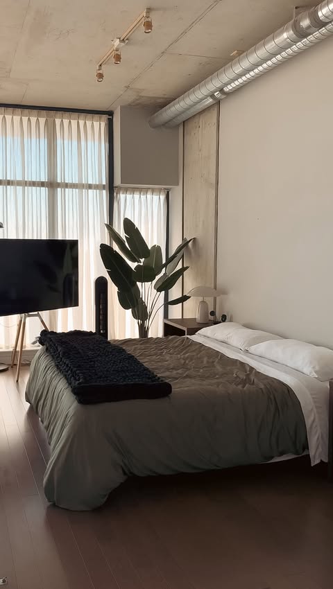 Instagram post by @homewithcolin for Hush. Caption reads: [...] Iced Duvet Cover & Weighted Blanket from....