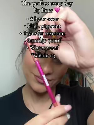 TikTok post by @lizette.cazares for BASMA Beauty. Caption reads: This @BASMA Beauty lip liner has become my go to....