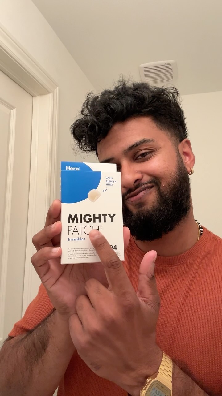 Instagram post by @kapil.subendran for Hero Cosmetics. Caption reads: Here’s how the Hero Cosmetics Mighty Patches....