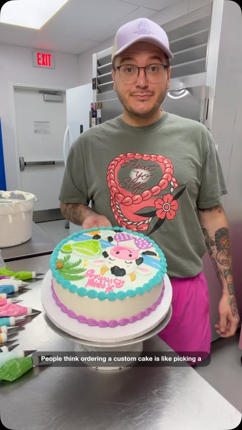 Instagram post by @gregory_mason for Square. Caption reads: When the custom cakes get crazy, @square keeps the....