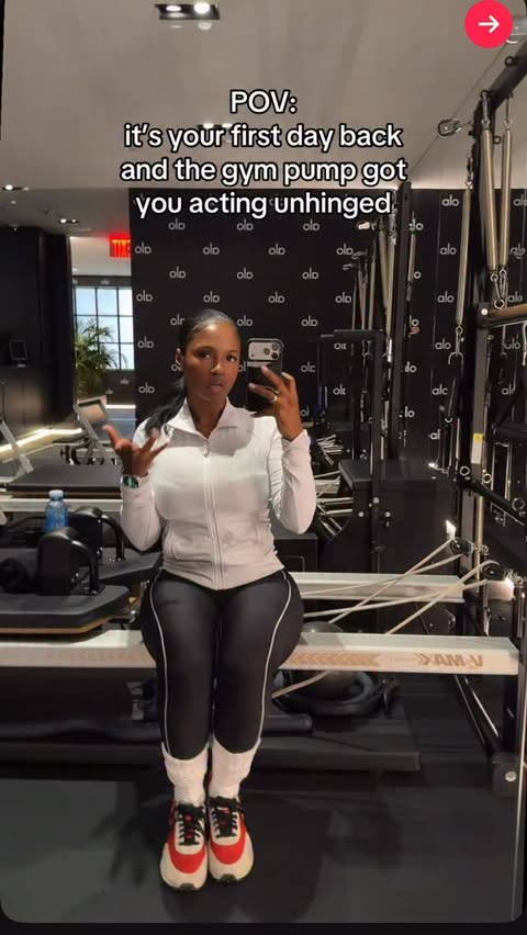 Instagram post by @brittanysky for Alo Moves. Caption reads: My delusion is sponsored by pre-workout.....