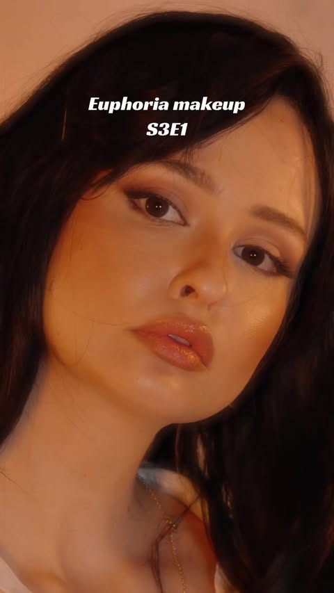 Instagram post by @ellieloveux for P.Louise. Caption reads: Euphoria S3E1 Maddy makeup🧡 OG look by....