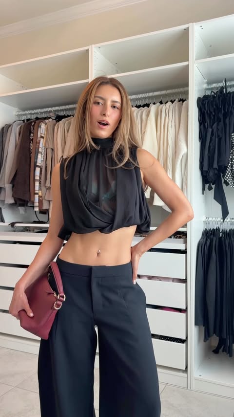 Instagram post by @denise__duran for Victoria's Secret. Caption reads: Styling a chic going out outfit with....