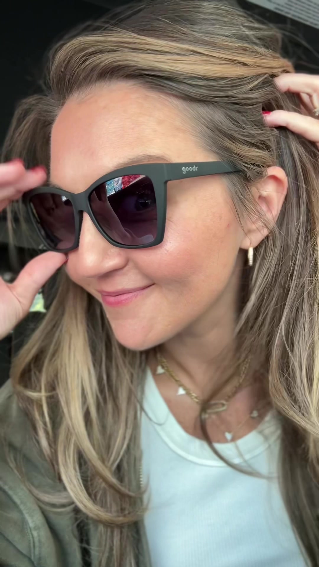 TikTok post by @kaylynreve for Goodr. Caption reads: Let me put you on these @goodr sunnies before you....