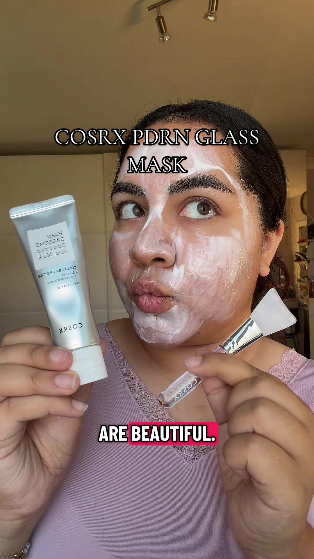 TikTok post by @_lifewithrubab_ for 4AM Marketing – Saebyeok Naesi. Caption reads: [...] #EXOSOME @COSRX Official @4AM Marketing –....
