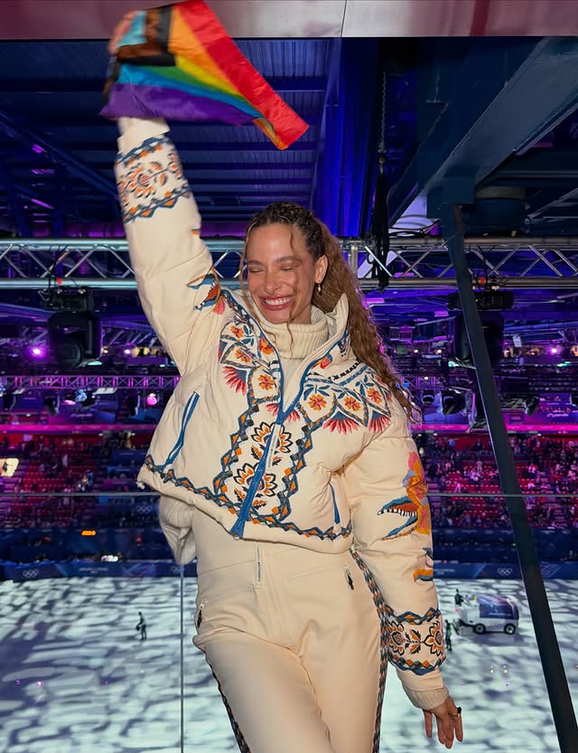 Instagram post by @jordan_rand for FARM Rio. Caption reads: My first time at the winter games, did I cry? YES!....