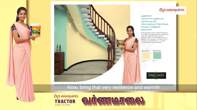 Instagram post by @swathi.konde_official for Asian Paints. Caption reads: Want to bring the charm of Moondru Mudichu colors....
