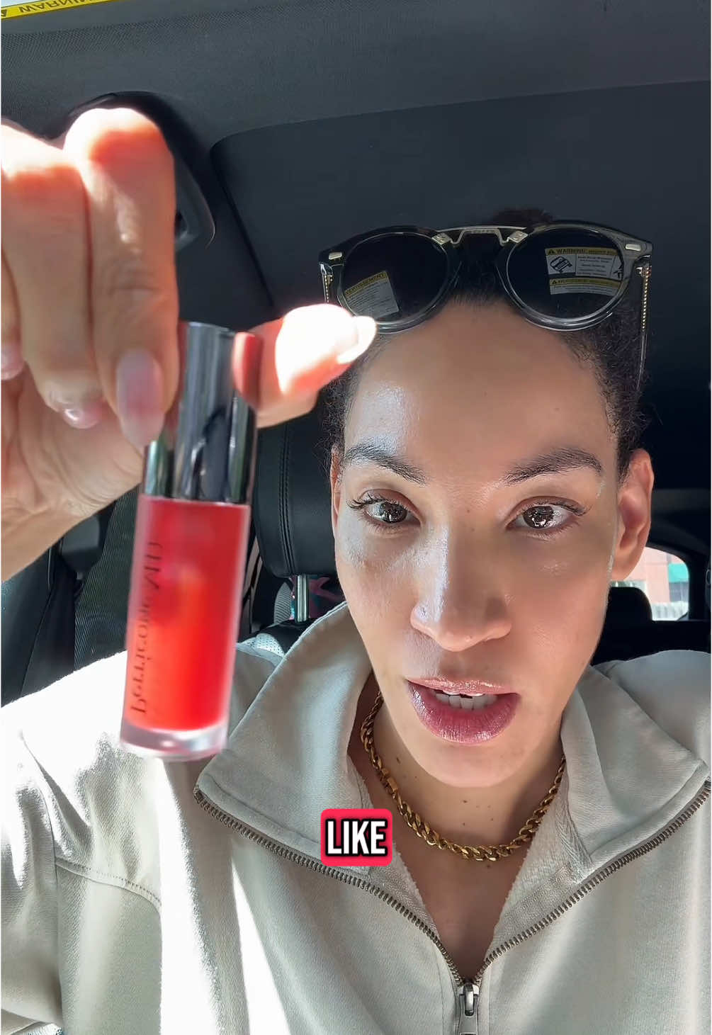 TikTok post by @withsaj for Perricone MD. Caption reads: Lip oils turning lips black and my fave lip oil to....
