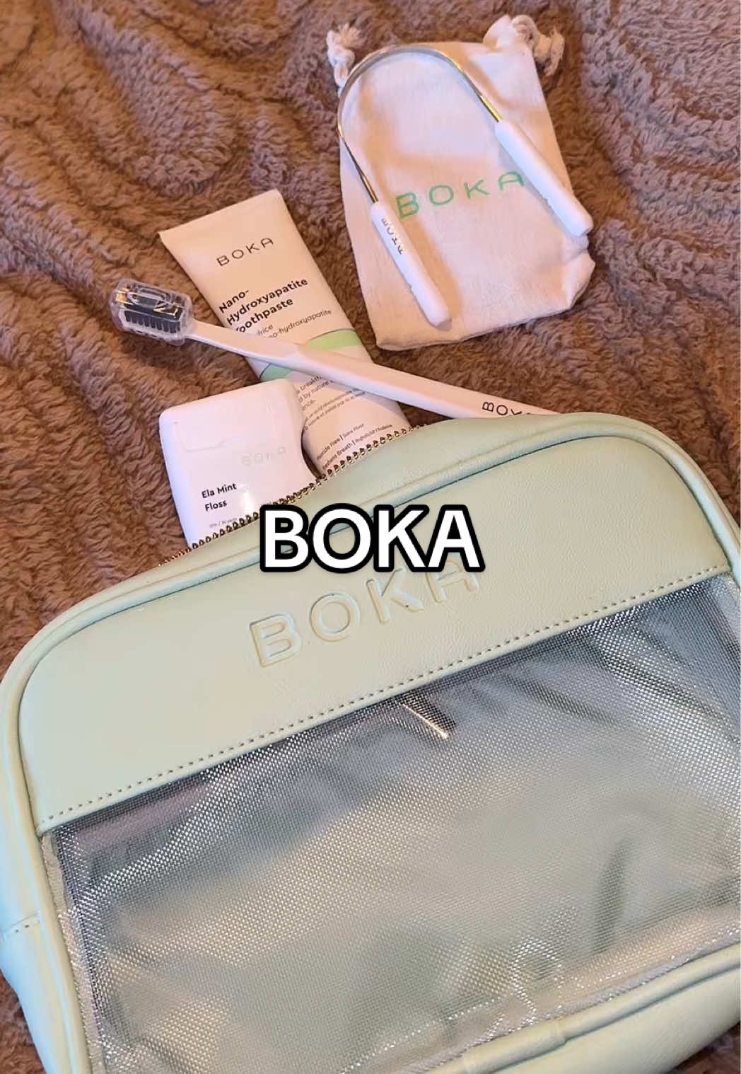 TikTok post by @rnmrqz4 for Boka. Caption reads: So perfect for trips! @Boka Oral Care....