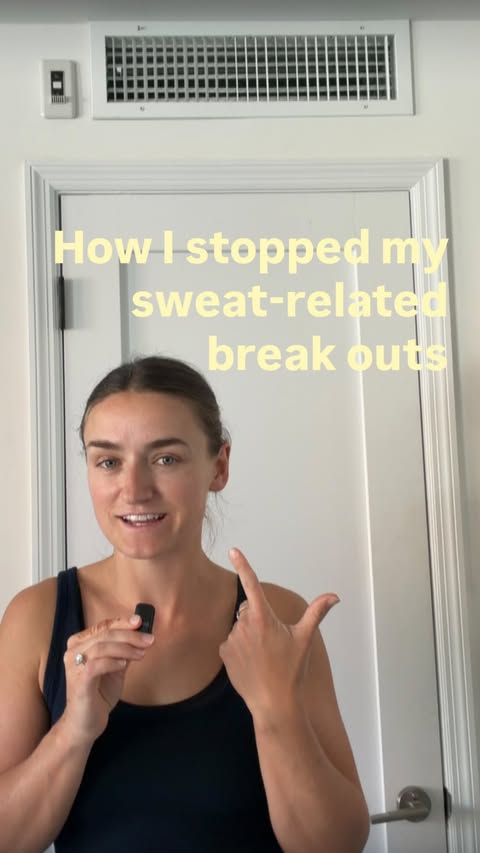 Instagram post by @baileycatherinefitness for AMIRO Official. Caption reads: Training hard = sweating hard = my skin taking a....
