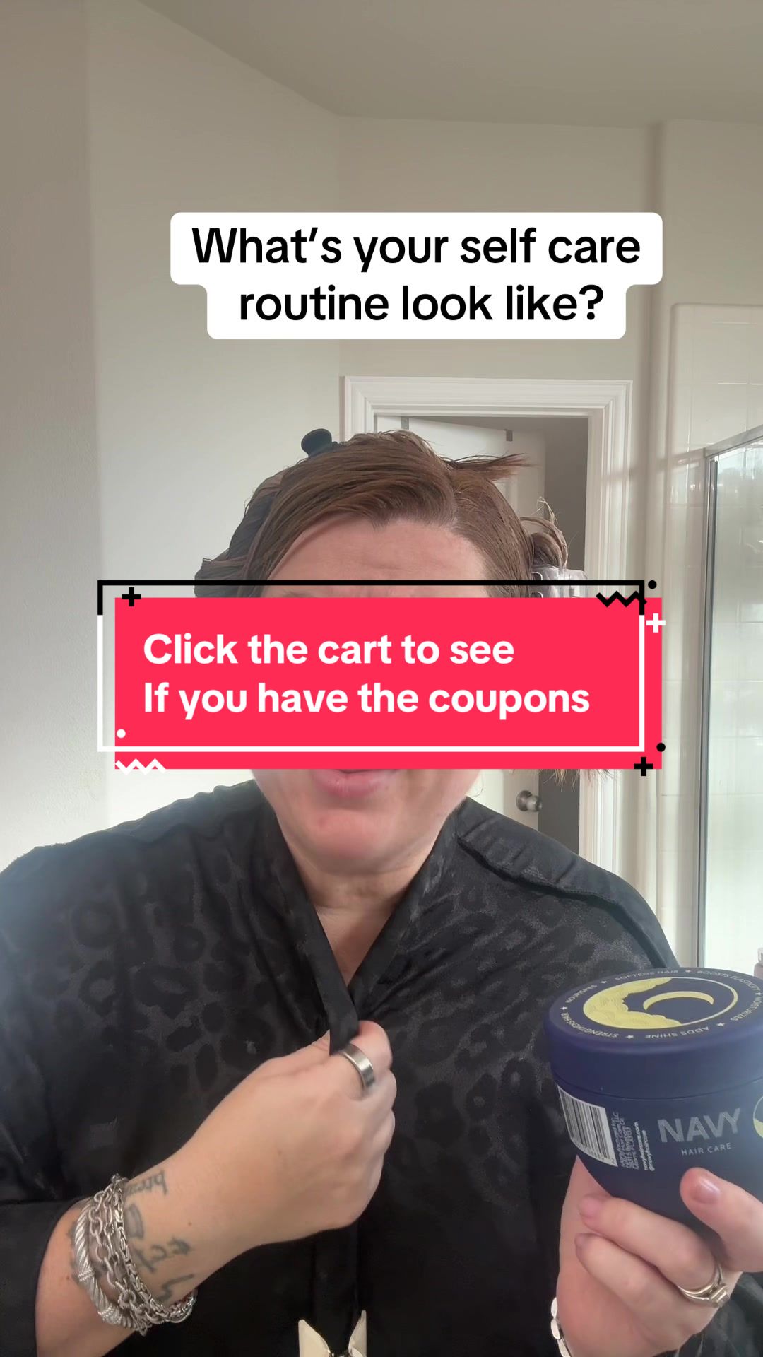 TikTok post by @sassygeminimomma for NAVY Hair Care. Caption reads: #Inverted #ad @navyhaircare #creatorsearchinsights....