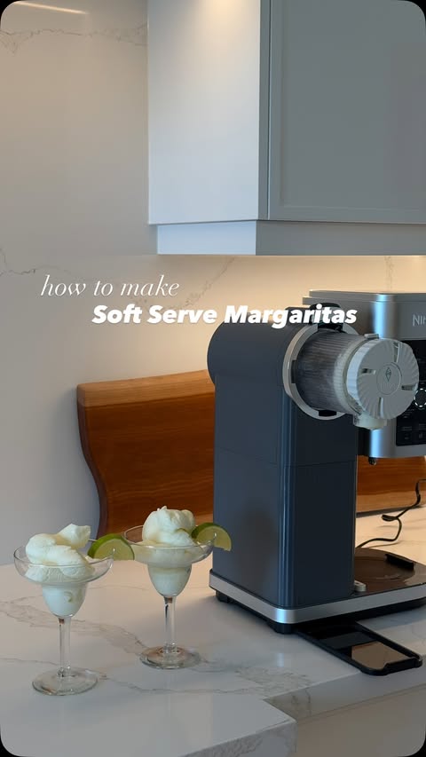 Instagram post by @sofiaadelgiudice for SharkNinja. Caption reads: Viral frozen margarita soft serve… but make it....
