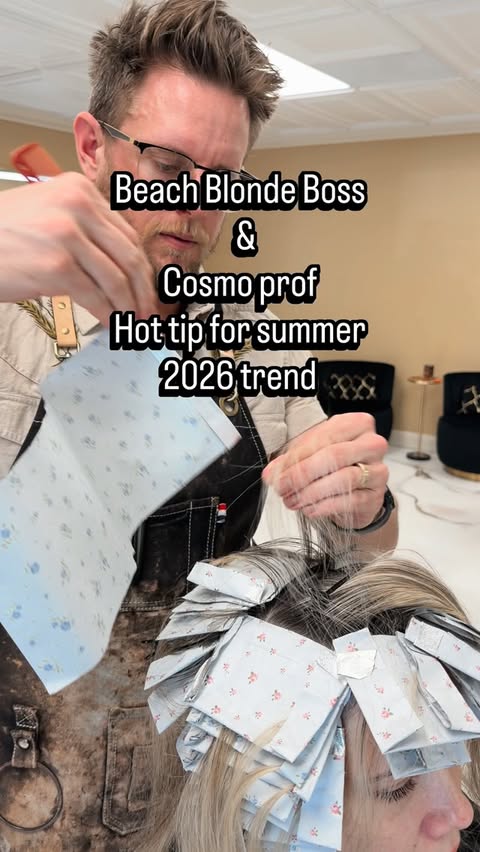 Instagram post by @beachblondeboss for Cosmo Prof Beauty. Caption reads: [...] a moment again—and myself and....