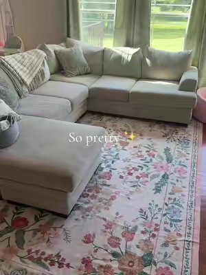 TikTok post by @lucywhite028 for MontVoo Rugs. Caption reads: This rug is everything 😍 @MontVoo Rugs....