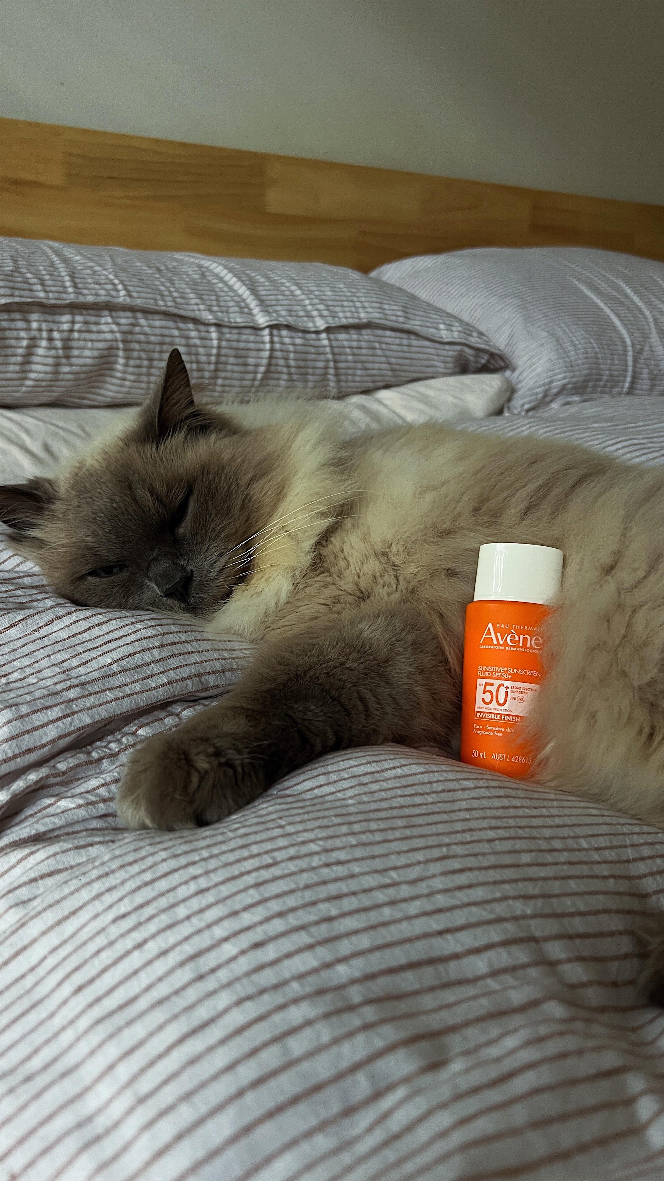 Instagram post by @joshuapaine for Avène. Caption reads: my morning chasing the sun with @avene Sunsitive....