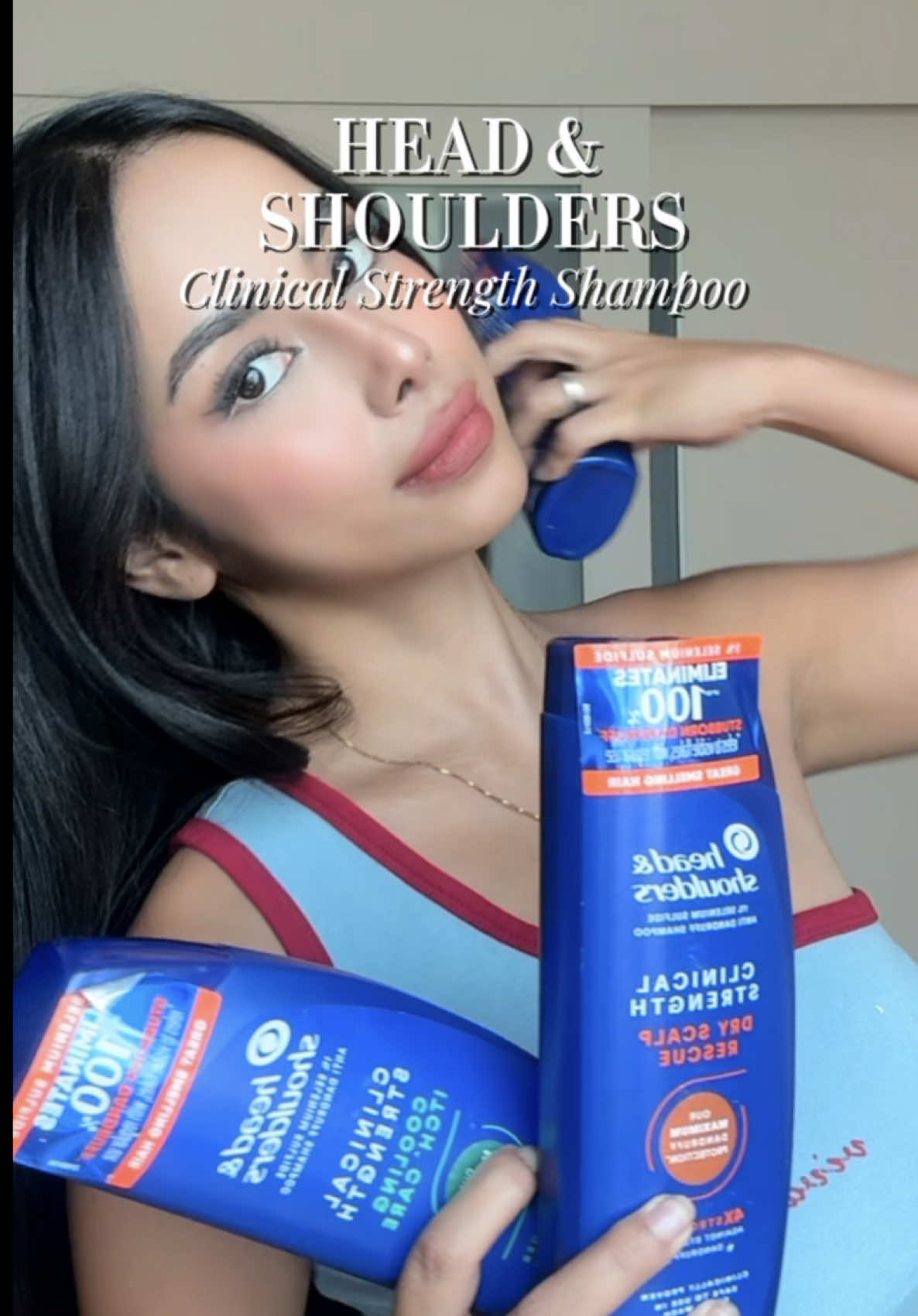 TikTok post by @cruzherbie for Head & Shoulders Philippines. Caption reads: Hair care game on TOP! 💙 @Head & Shoulders....