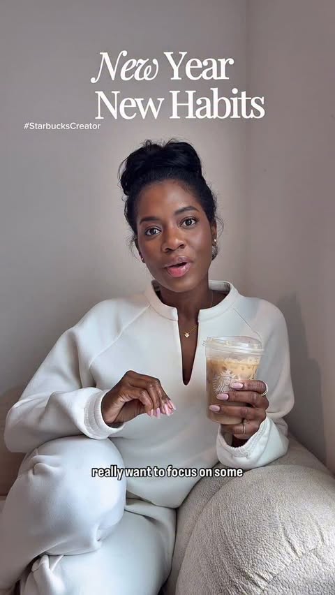 Instagram post by @octaviab__ for Starbucks. Caption reads: [...] small habits I can actually stick to.....