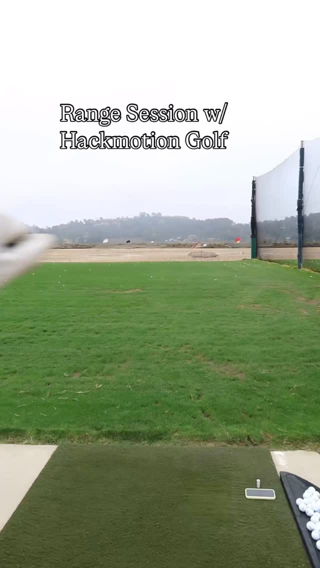 Instagram post by @newladygolfer for HackMotion. Caption reads: Excited to incorporate @hackmotion into my range....