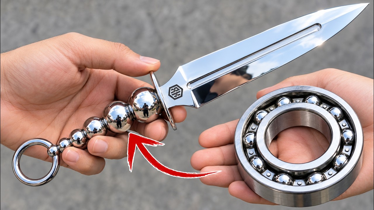 YouTube post by @RandomHands for Freecash.com. Caption reads: I made a Knife Which You never Seen before Using....