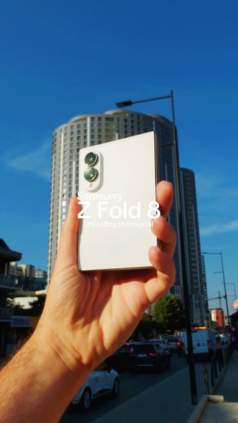 Instagram post by @shotsfrompocket for Samsung #withGalaxy. Caption reads: [...] Z Fold 8 gift from our friends at....