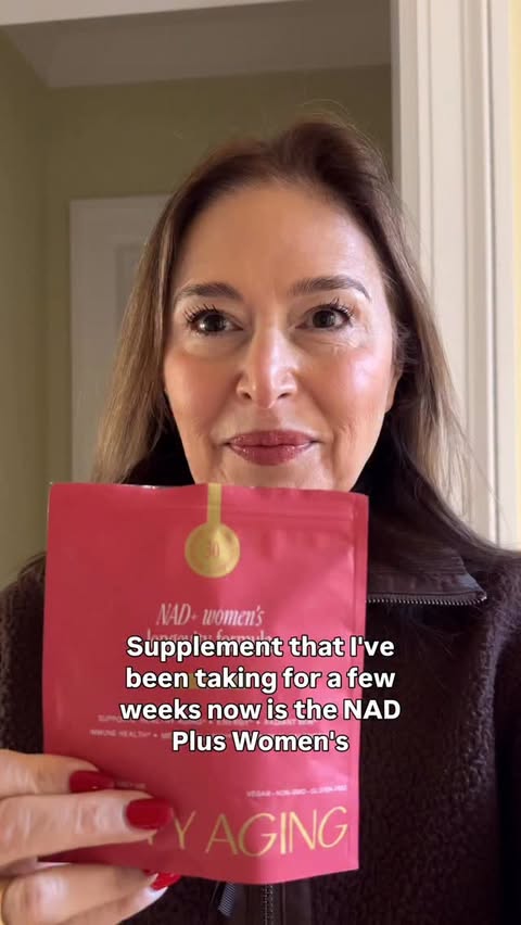 Instagram post by @beauty_bycamellia for Happy Aging. Caption reads: Happy Aging’s NAD+ Women’s Longevity Formula ❤️....