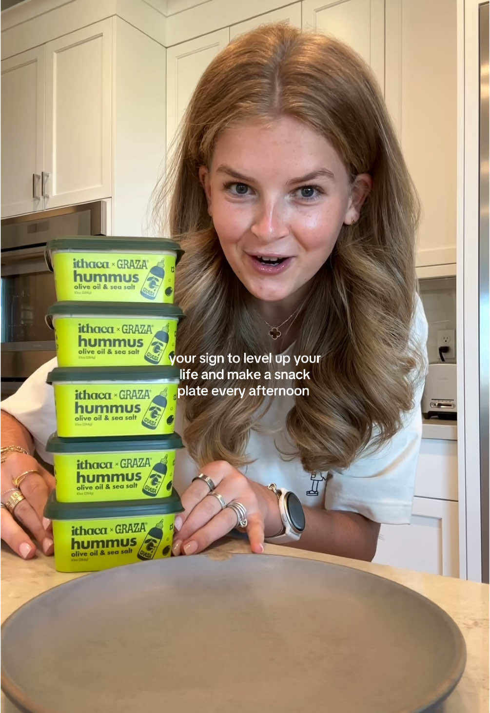 TikTok post by @allieappleton for LaCroix Water. Caption reads: my best pr package to date🤌 #snackplate....