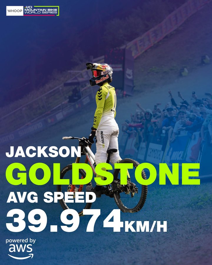 Instagram post by @uci_mtbworldseries for Amazon Web Services. Caption reads: 💨 SPEED DEMONS IN LA THUILE 💨

Powered by....