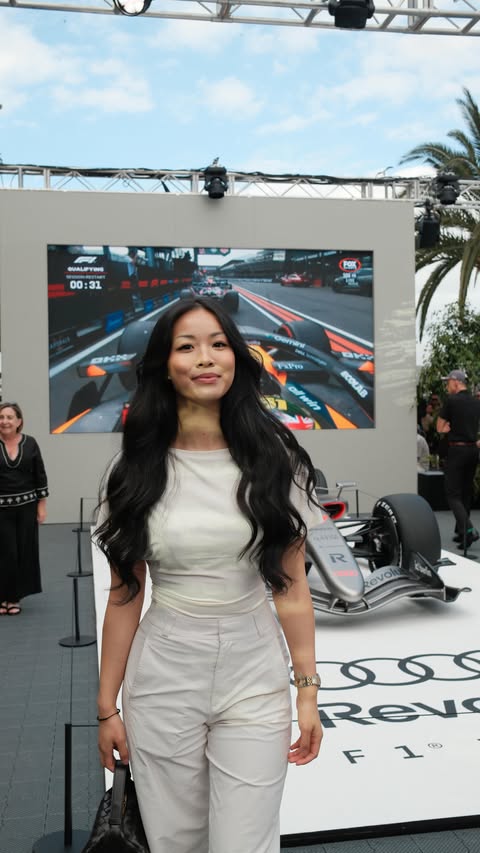 Instagram post by @kathryynn for Revolut. Caption reads: Grateful to have experienced the Audi Revolut F1....