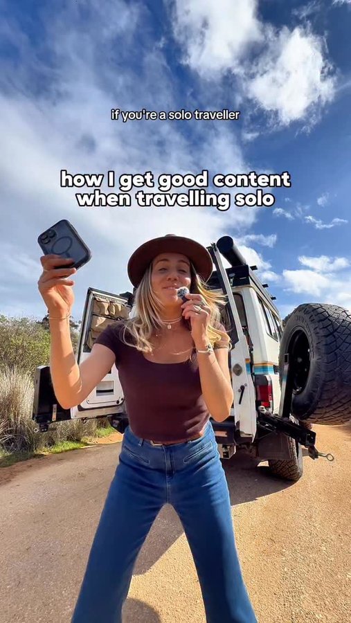 Instagram post by @barefoot.blaze for DJI. Caption reads: How I get decent content all by myself 😮‍💨.......