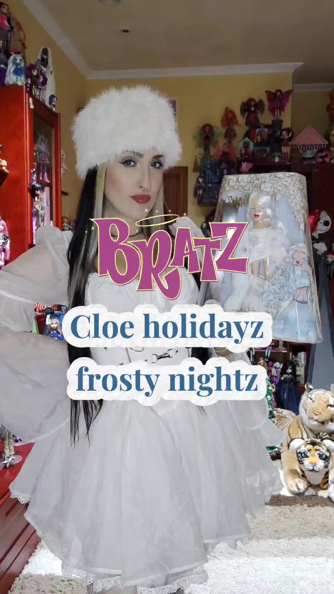 TikTok post by @koolkatklaus for Bratz. Caption reads: [...] puro glamour helado 💎👑 Gracias a @bratz....