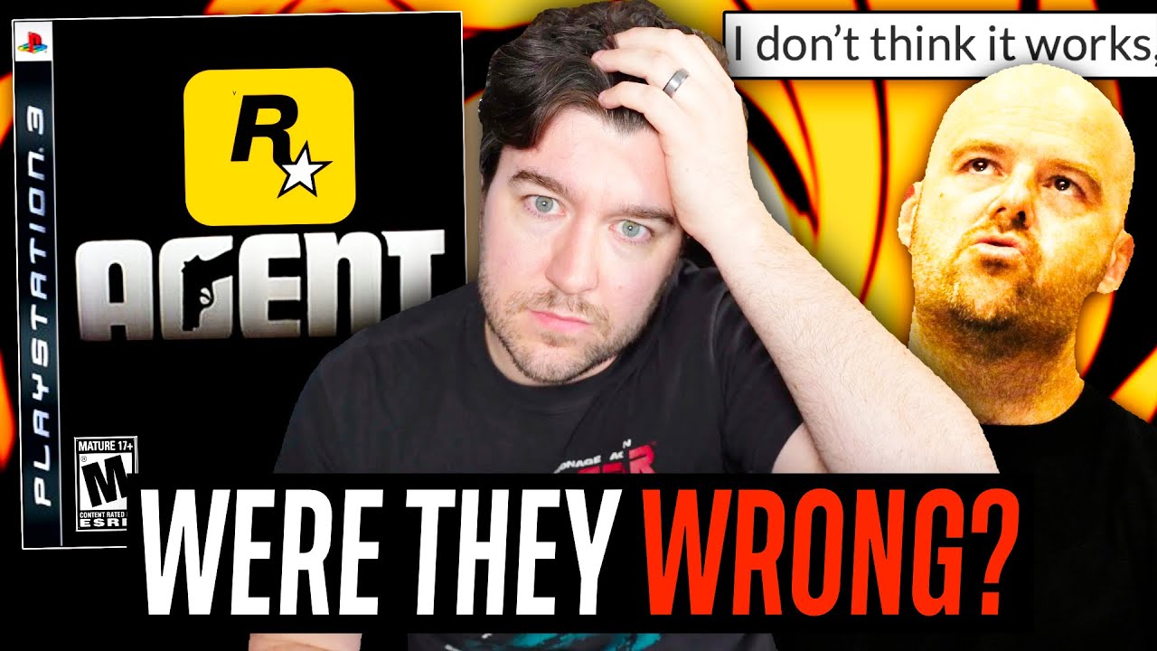 YouTube post by @JakeBaldino for IGN. Caption reads: Rockstar's AGENT - we finally know what....