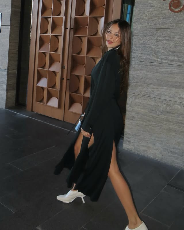 Instagram post by @beyzaeff for Lacoste. Caption reads: Lacoste FW25 podyumdan aklımda kalanlarla 🐊🤍....