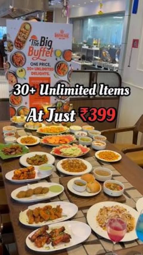 Instagram post by @i_manish_pandey for Barbeque Nation. Caption reads: [...] Buffet Special Menu is now live at Barbeque....