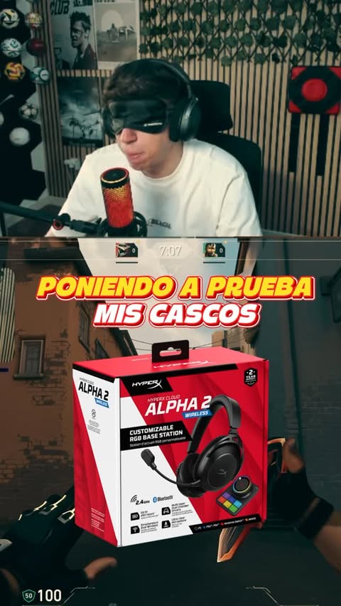 Instagram post by @ikimartiin for HyperX. Caption reads: Publi. RETO para mis HyperX Cloud Alpha 2🎧 ¿LO....