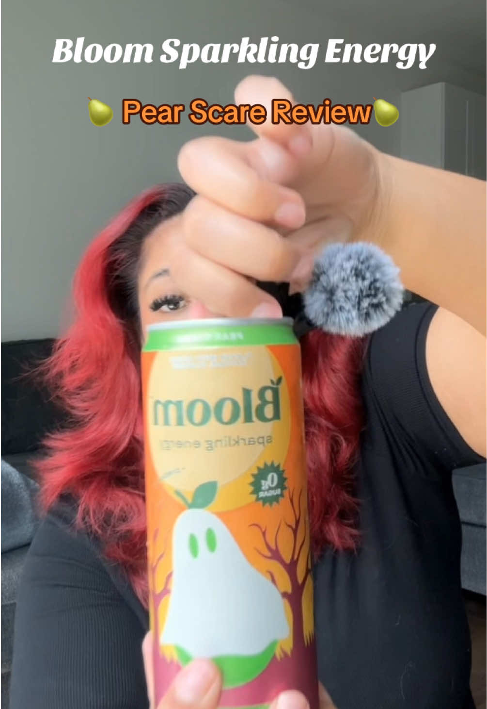 TikTok post by @itslucerotrinidad for Kale. Caption reads: [...] #bloomnutrition #pear #energydrink @Kale.