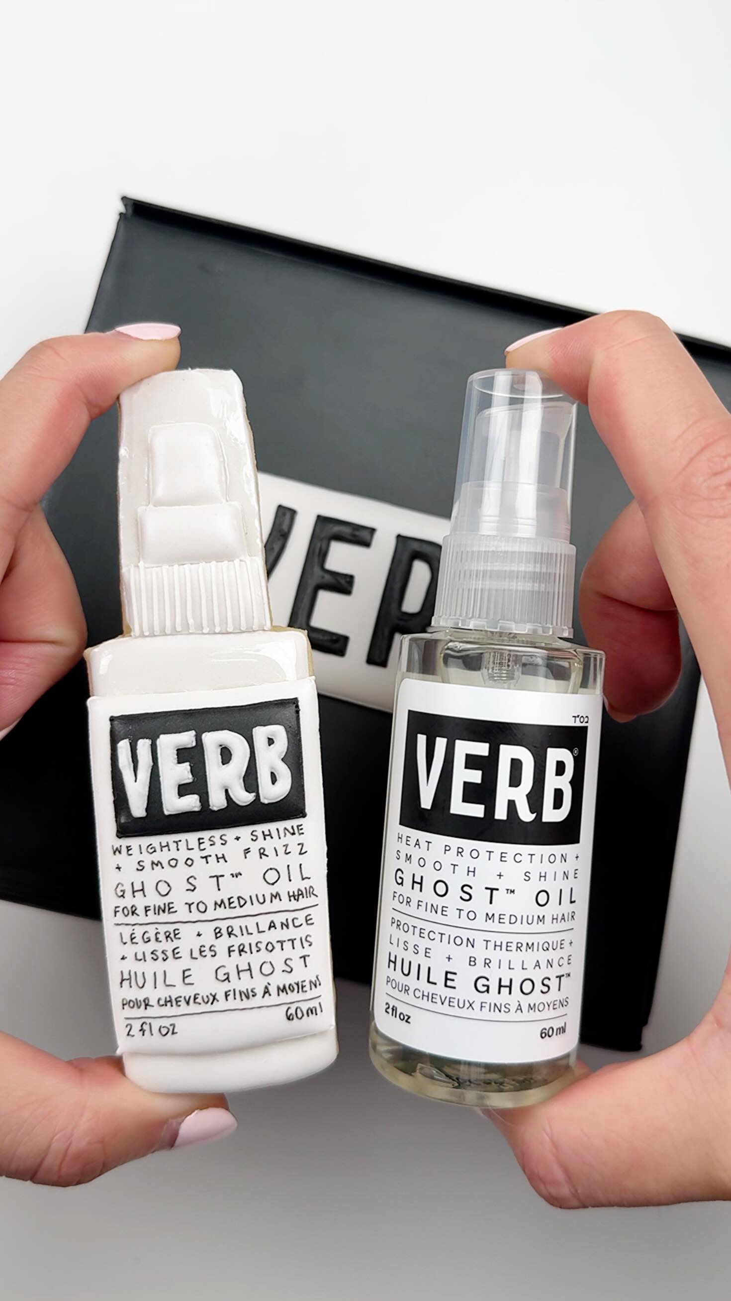 Instagram post by @hanamade.cookies for Verb Products. Caption reads: Tried my hand at a 3D cookie box and of course I....