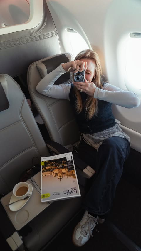 Instagram post by @merilisdayoff for airBaltic. Caption reads: [...] and whenever possible grateful to the....