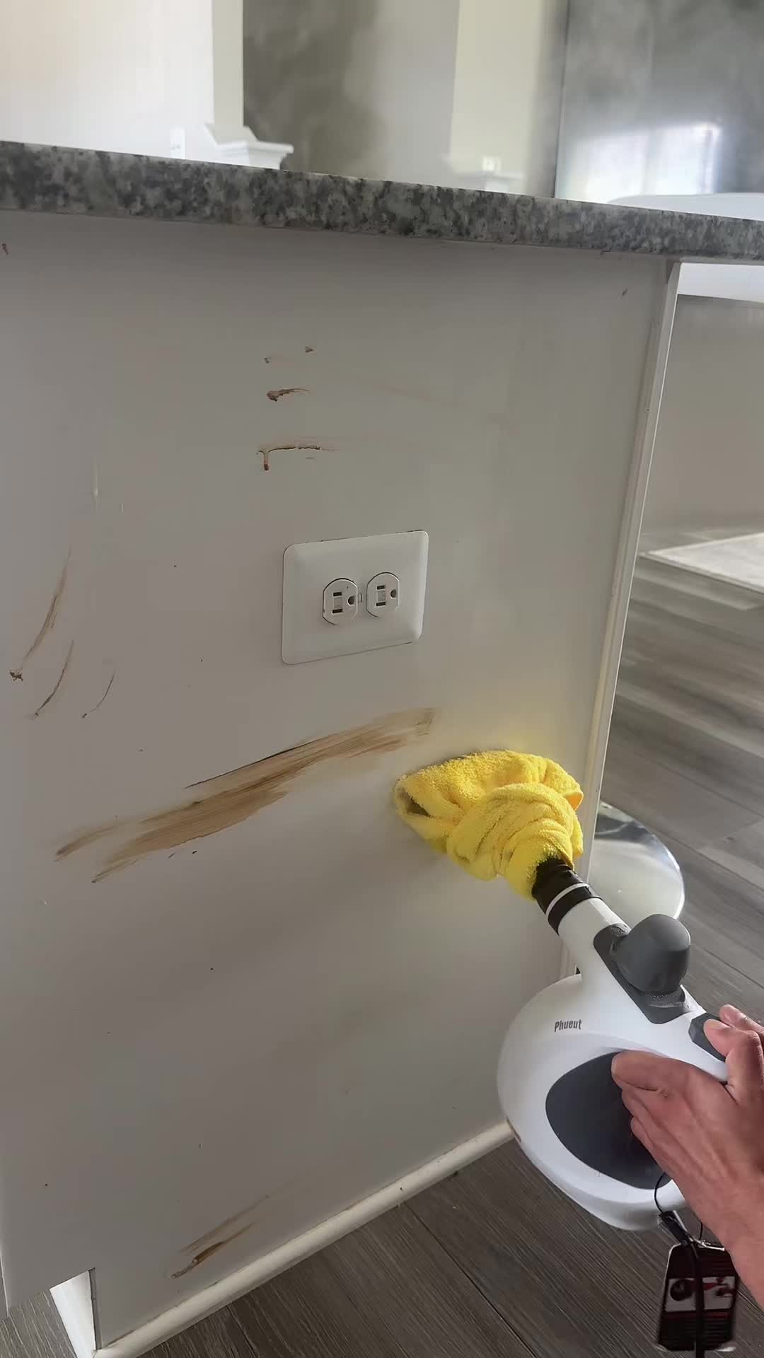 TikTok post by @sangita_chitwan for Phueut. Caption reads: [...] satisfying steam cleaning must haves....