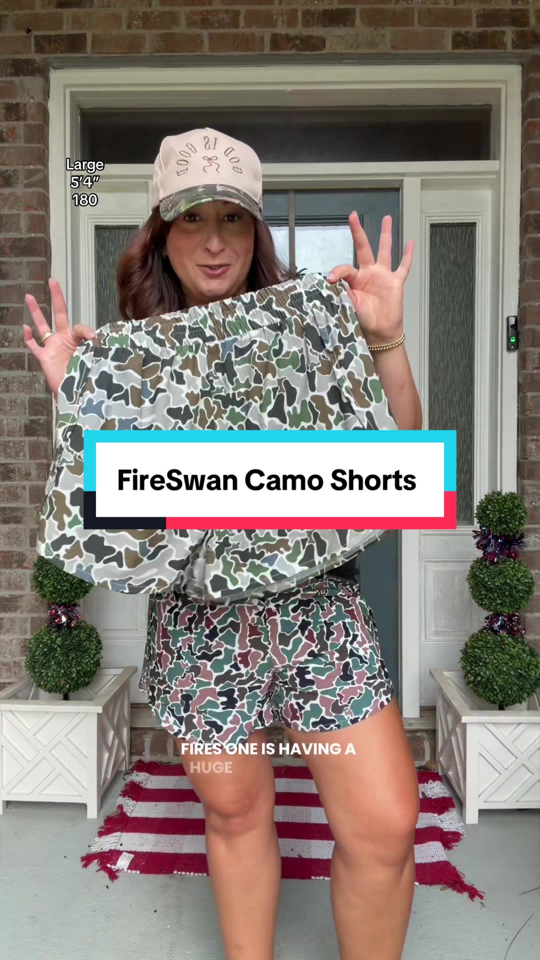 TikTok post by an influencer for FireSwan. Caption reads: [...] shorts!! These from @FireSwan are perfect &....