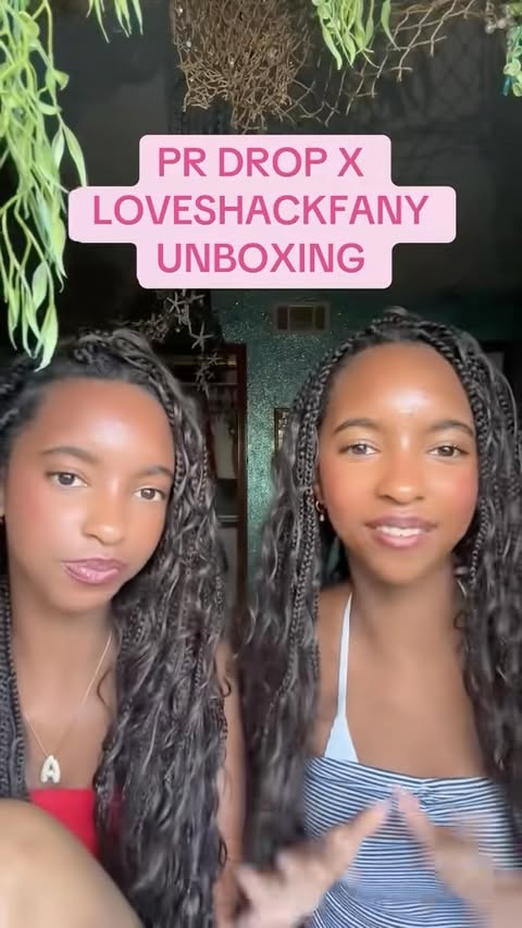 Instagram post by @harrissiblings for LoveShackFancy. Caption reads: Literally so obsessed with our new @loveshackfancy....