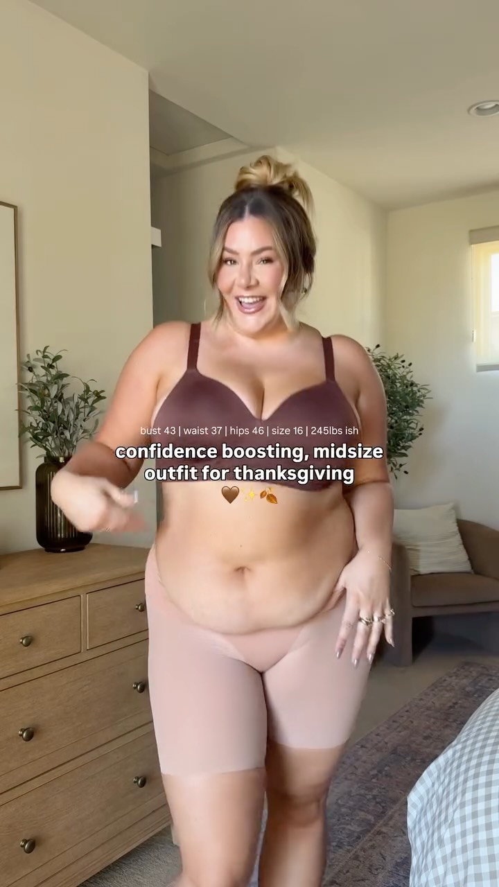 Instagram post by @vanezznezz for Shapermint. Caption reads: such a comfy thanksgiving outfit ☺️🤎 
if you want....