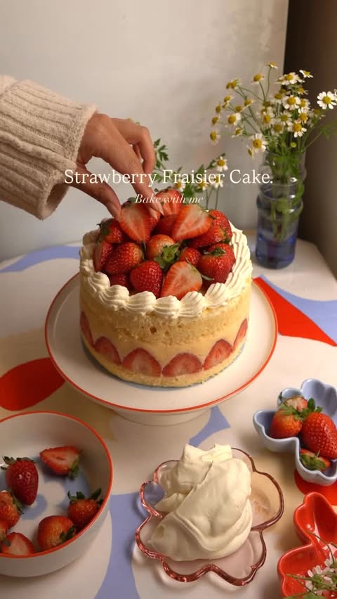 Instagram post by @sweet_essence_ for Marimekko. Caption reads: Ad | @marimekko summer, but make it cake! 🍓 The....