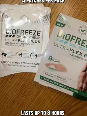 TikTok post by @tabs2624 for Biofreeze. Caption reads: #biofreeze #relief #painreliefoptions #painpatch....
