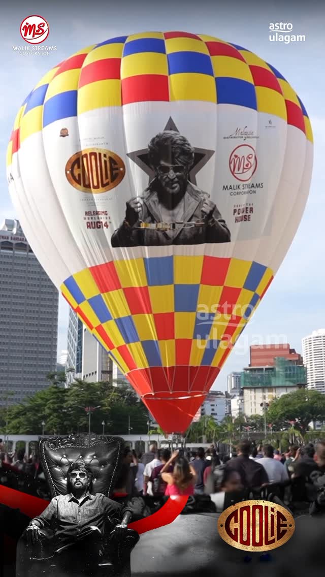 Instagram post by @datoabdulmalik for Malik Streams Corporation. Caption reads: The largest hot air balloon launched for Coolie, a....