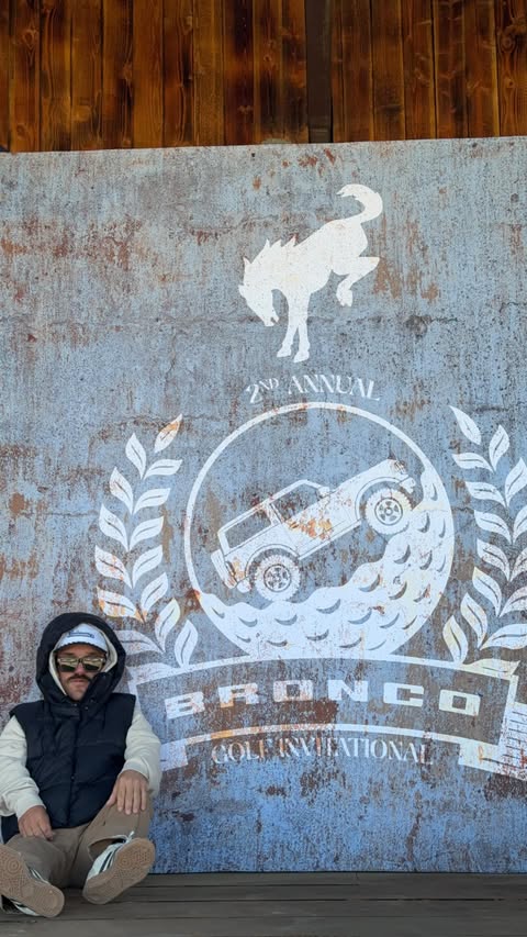 Instagram post by @chazonehunit for Ford Bronco. Caption reads: Golf with NO “OUT OF BOUNDS!” #rtrvehicles....