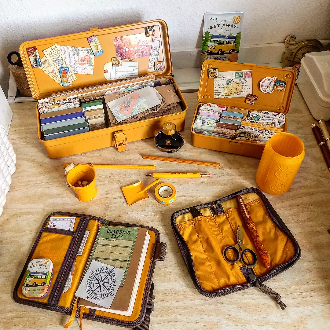 Instagram post by @my_travelers_notebook for Lochby. Caption reads: All the warm yellows for the end of summer💛 get....