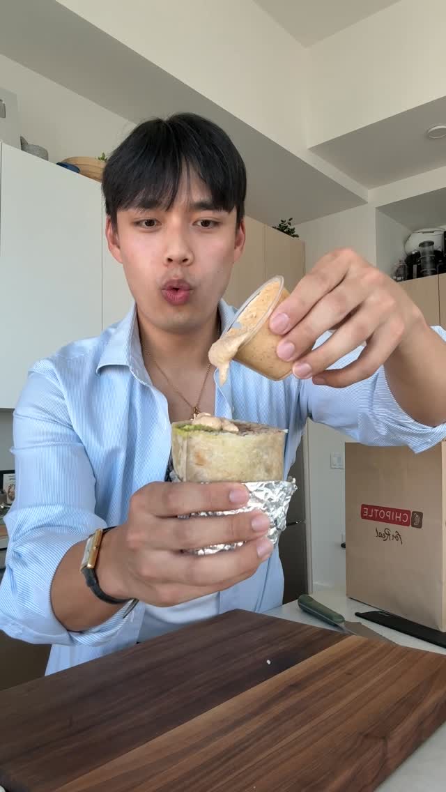 Instagram post by @milktpapi for Chipotle. Caption reads: Chipotle just dropped their Adobo Ranch and it’s....