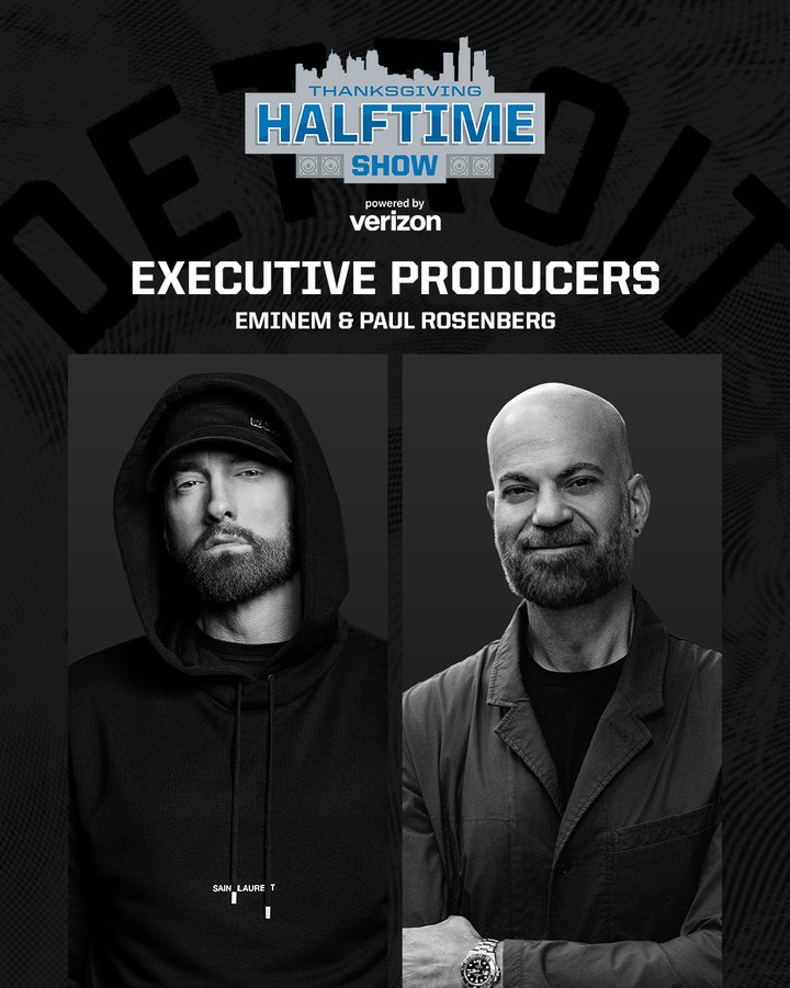 Instagram post by @rosenberg for Verizon. Caption reads: Eminem and Paul Rosenberg to serve as executive....
