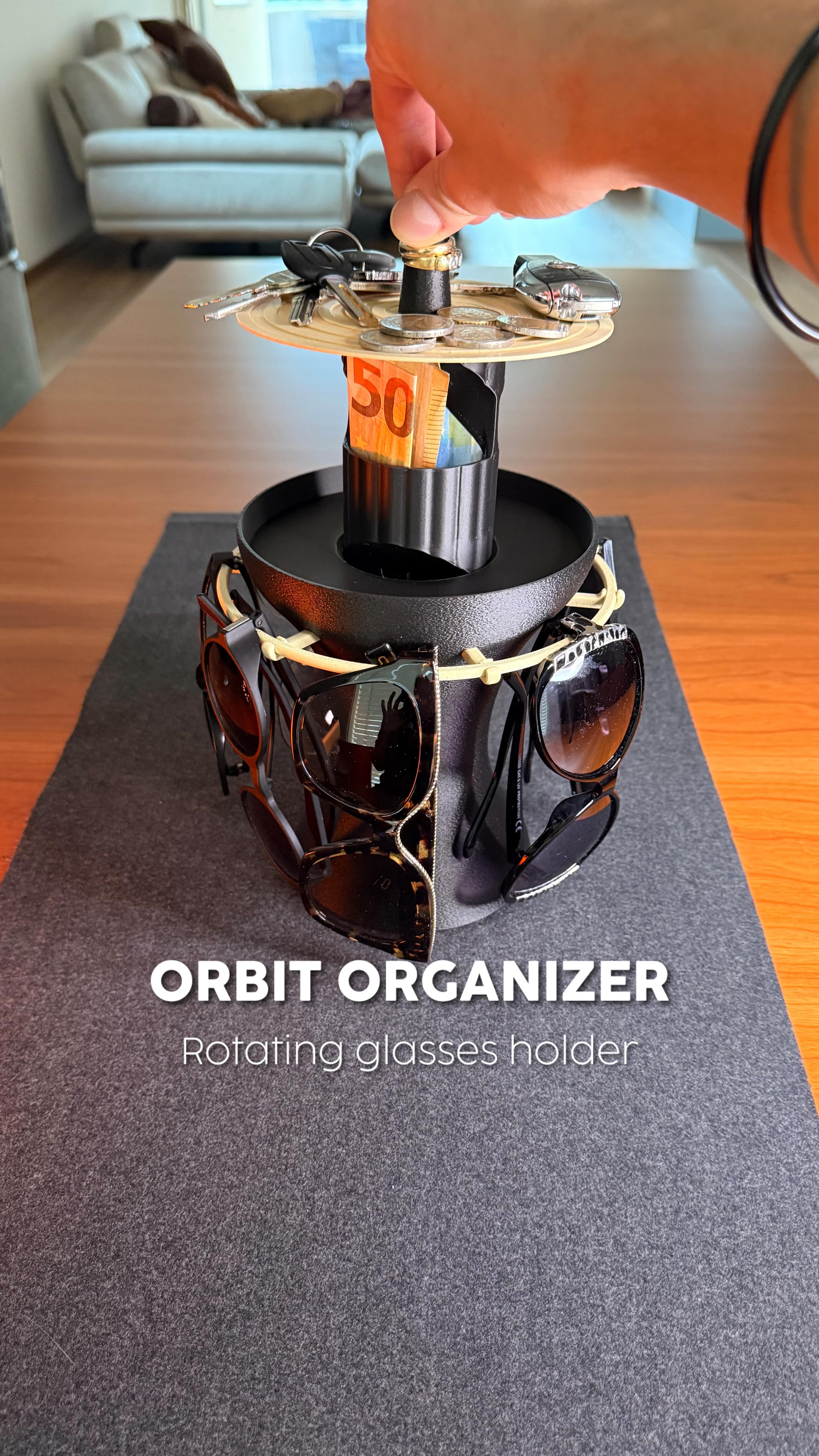 Instagram post by @af_inventions for Creality. Caption reads: ORBIT ORGANIZER | FREE (for now) | LINK IN....