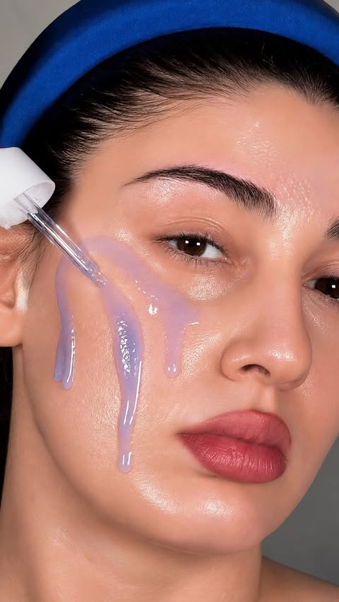 Instagram post by @aniichakhunashvili for COSRX. Caption reads: I’ve been using the COSRX Blue Peptide Bakuchiol....